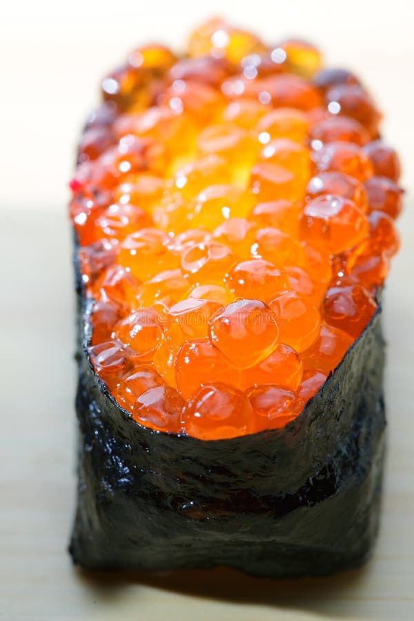 Red caviar sushi stock photo. Image of nutrition, plank 22173514