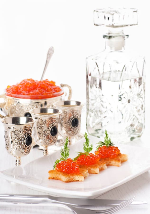 Red caviar and vodka stock photo. Image of national, culture 29009502
