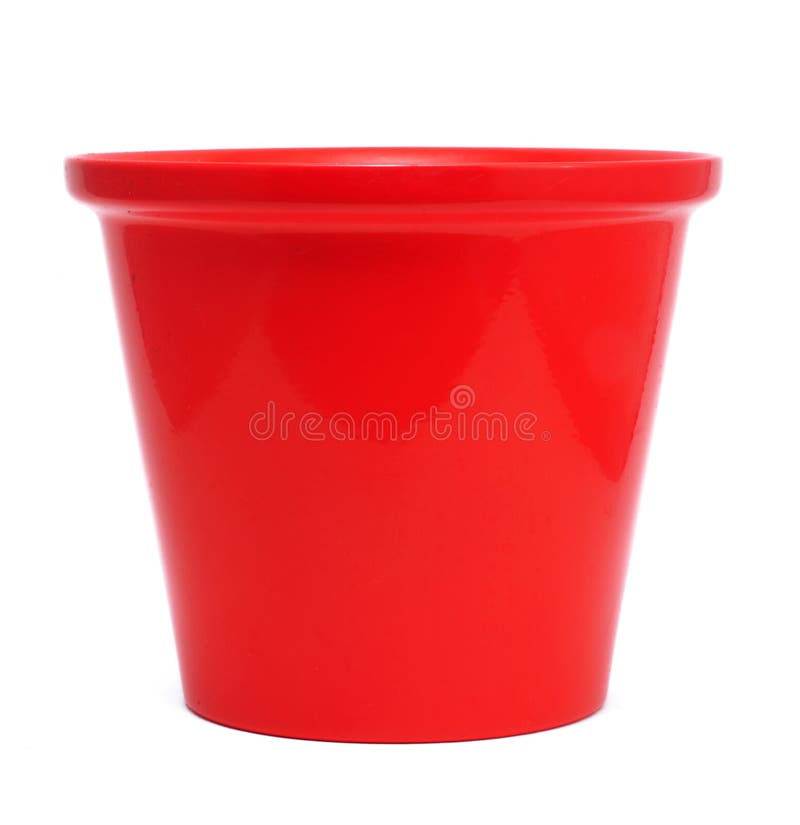 Red Ceramic Flower Pot stock image. Image of flower, flowerpot 12907981