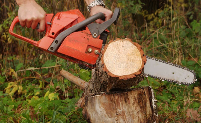 Red chainsaw