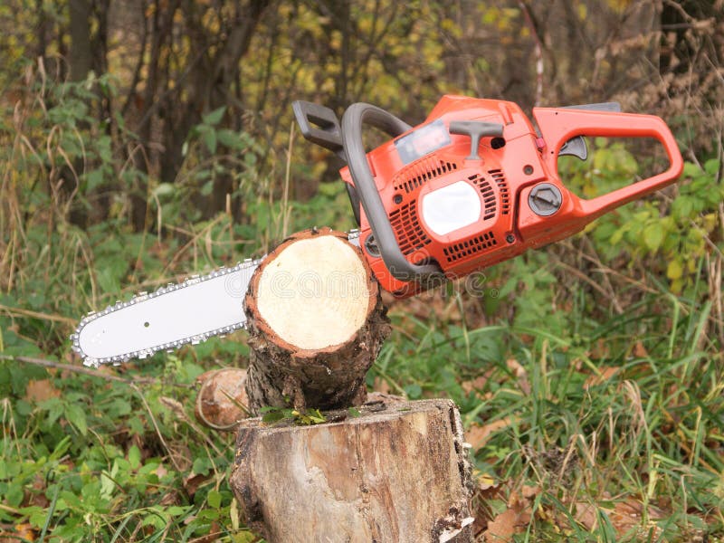 Red chainsaw