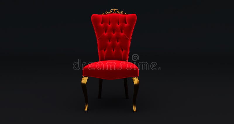 Red Chair King Isolated on Black Background, Vip Concept Stock Illustration  - Illustration of background, luxury: 204313948