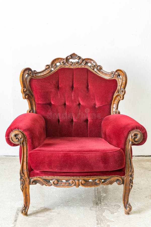 Red Chair stock photo. Image of classic, fabric, interior 94699216