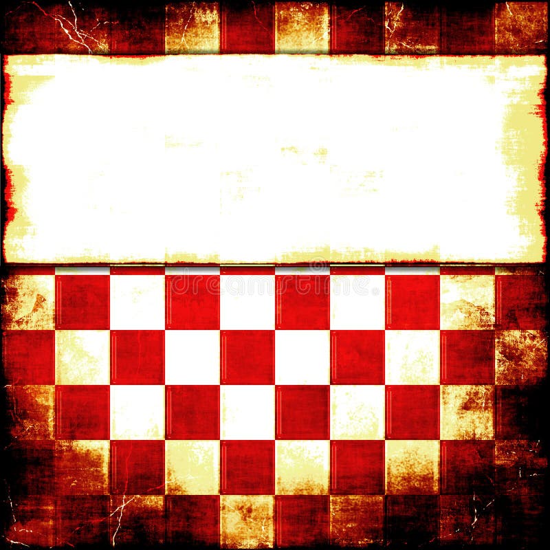 Červené a bílé retro dáma grunge pozadí s banner kopie prostor pro váš text.