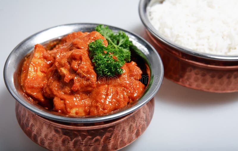 Red Chicken Curry Basmati Rice Stock Photo Image of rice, bowl 3906248