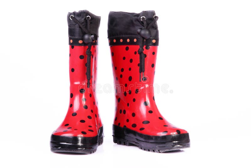 red childrens boots