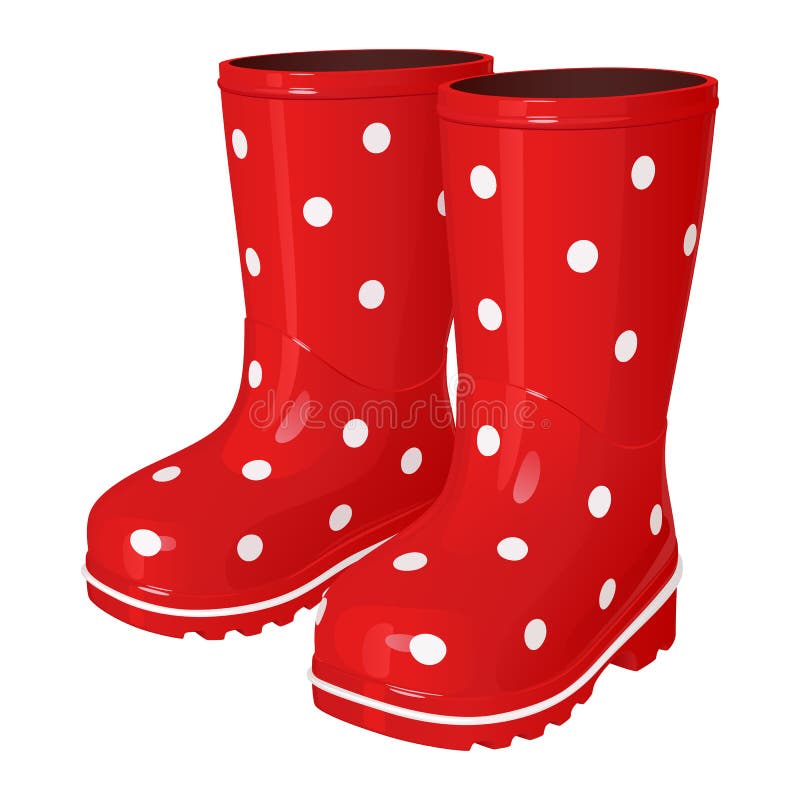 polka dot rubber boots