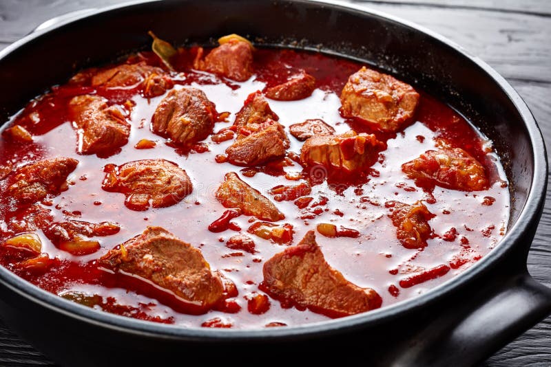 Red Chile and Pork Stew, Close-up Stock Image - Image of braised ...