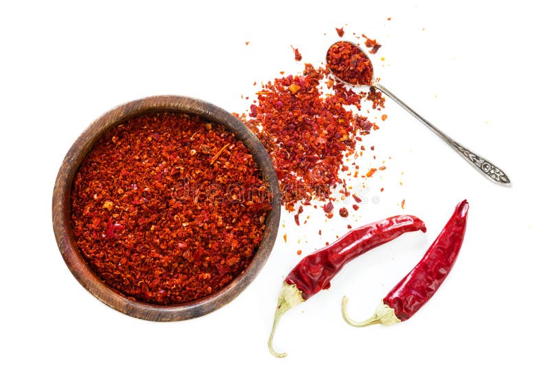 Red Chili Pepper Powder on White Background Stock Photo Image of
