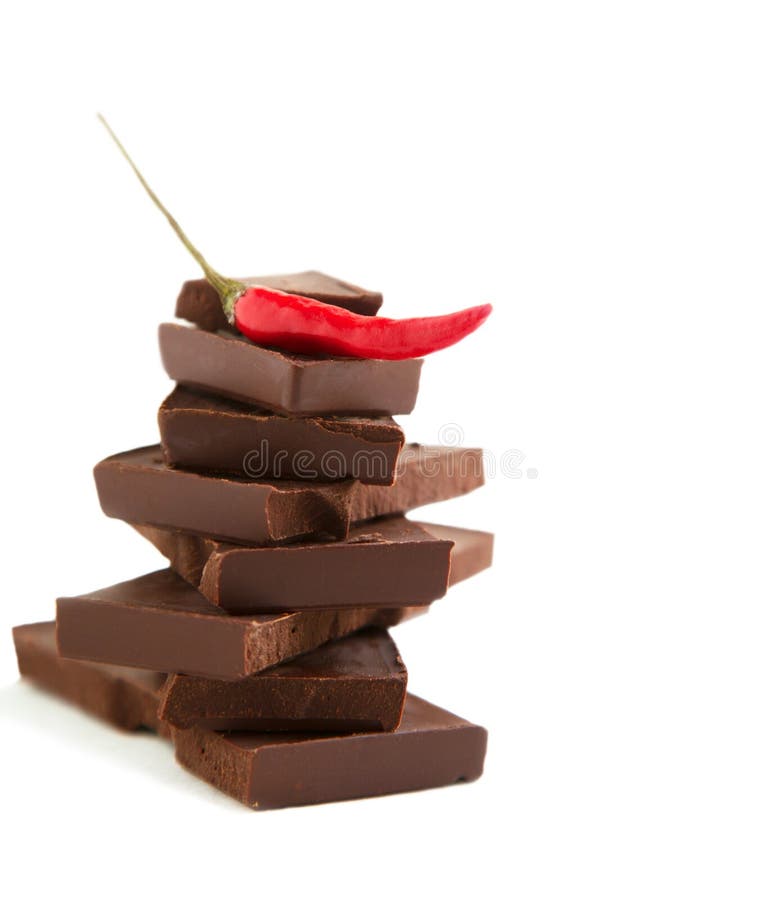 Luxurious Chocolate With Chili Pepper Stock Image Image of isolated