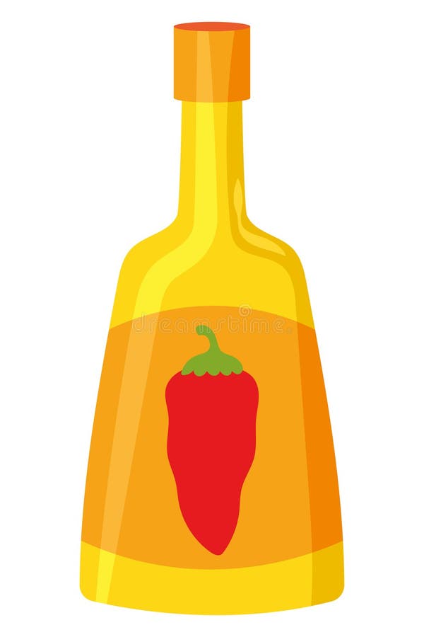 Red Chilli Pepper Sauce Bottle Stock Vector Illustration of cooking