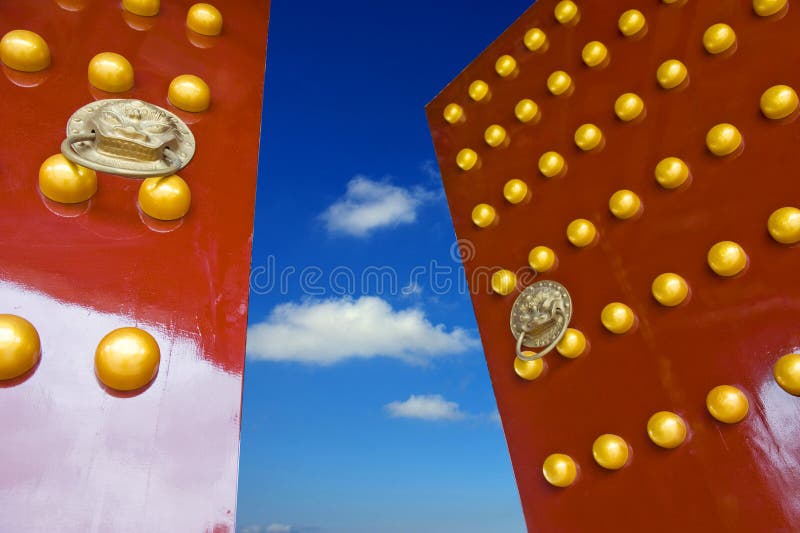 Red Chinese door stock photo Red Chinese door stock photo