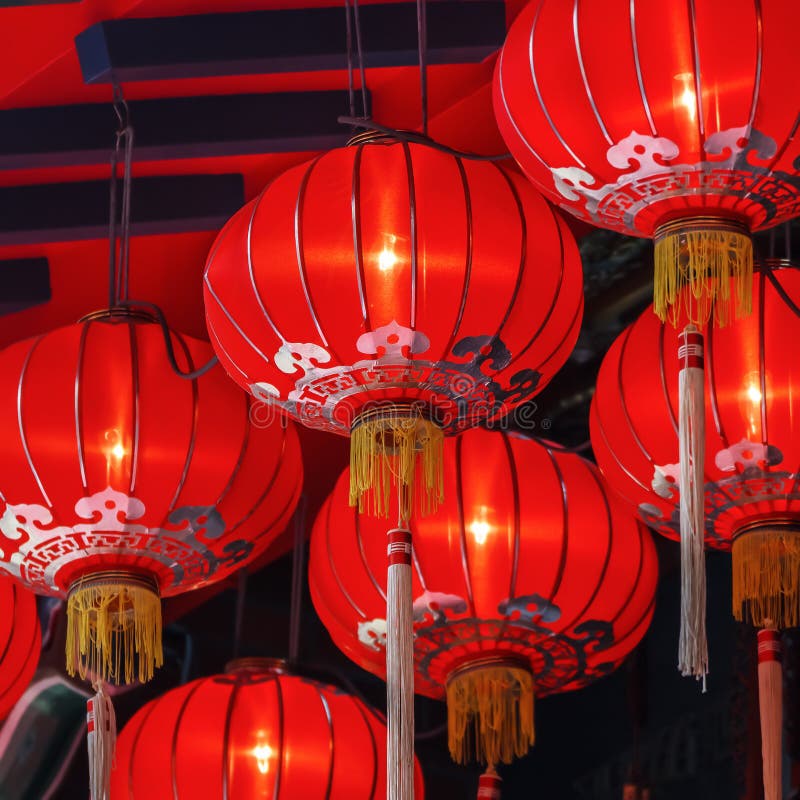 Red Chinese lantern stock photo. Image of luck, ornament 37178066