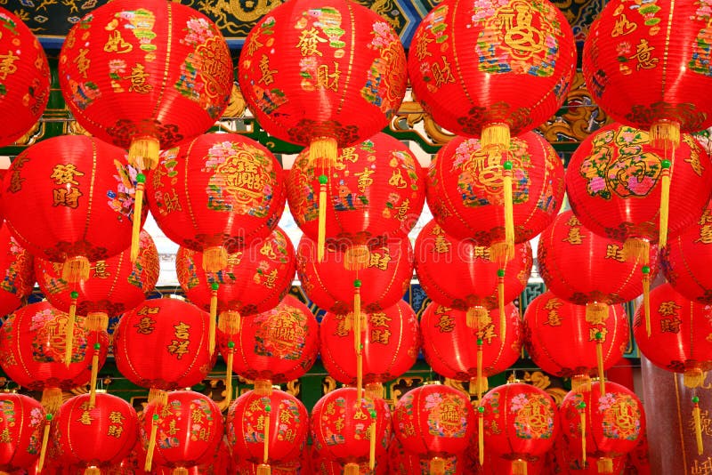 Red chinese lanterns stock image. Image of isolated, decoration 38429715