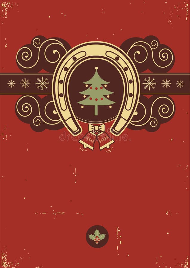 Vintage Christmas Horseshoe Background Stock Illustrations 138