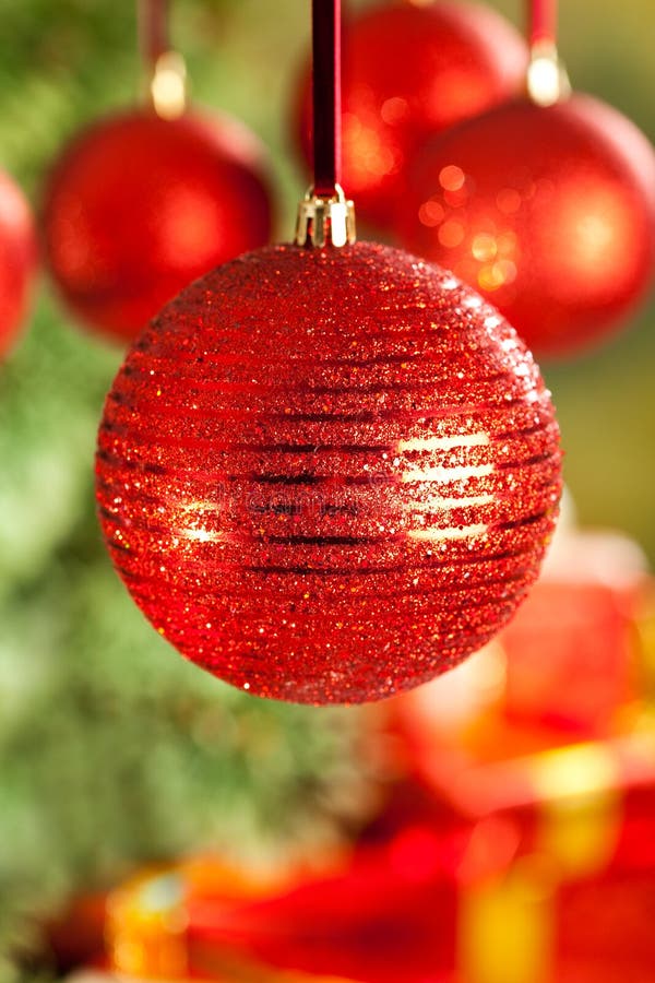 Red christmas balls stock photo. Image of festive, garland 17203762