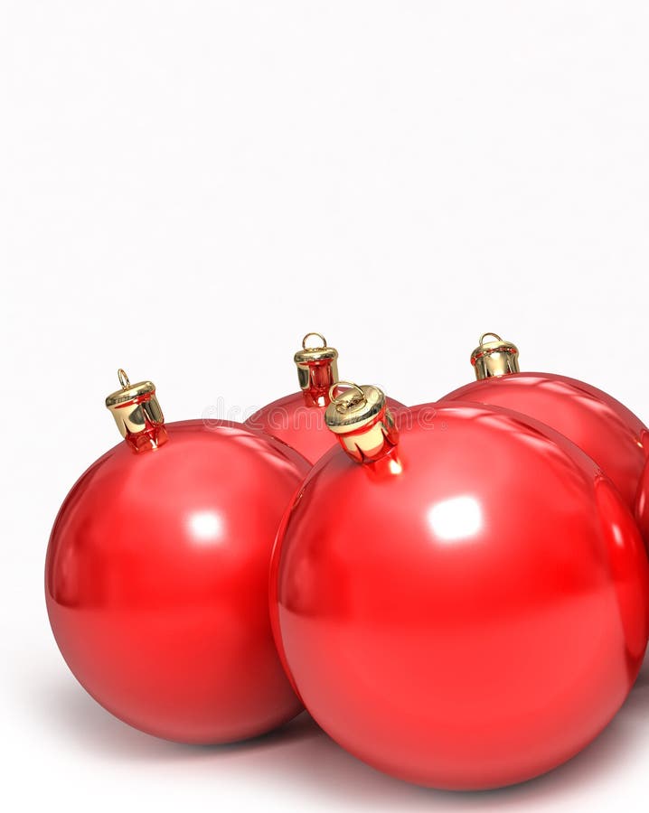Red Christmas Balls Isolated Stock Photo Image of ornament, xmas 3572666