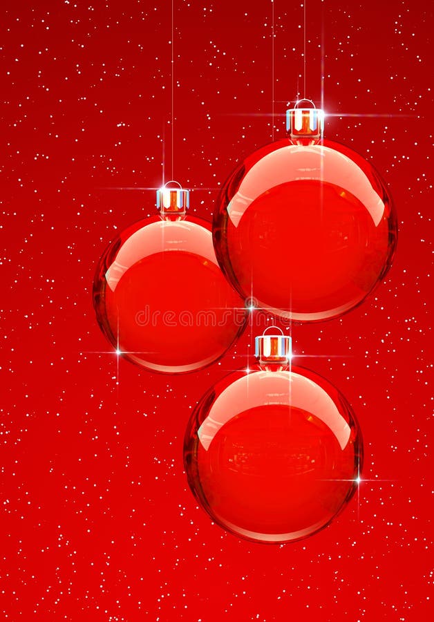 Red Christmas Balls with snowflekes