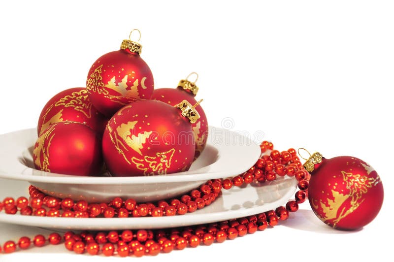 Red Christmas balls stock photo. Image of enjoyment, hang - 44149950