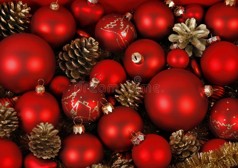 Red Christmas baubles