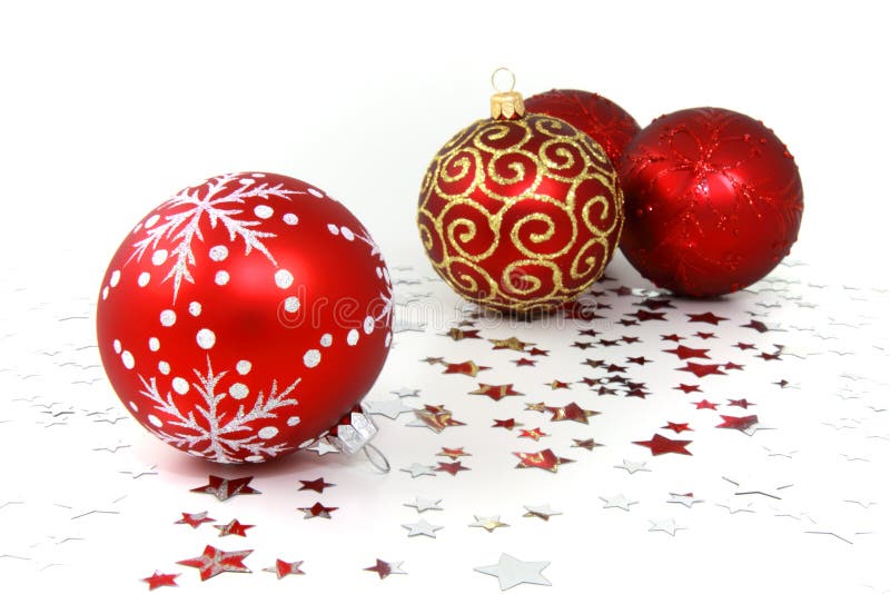 Red christmas baubles