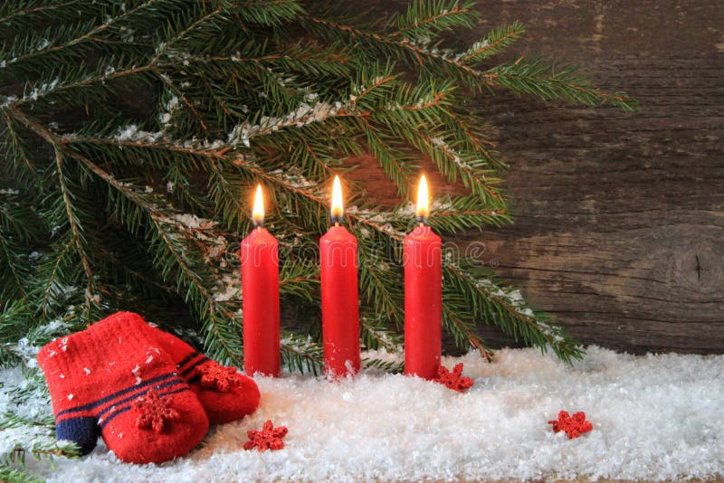 Red Christmas candle stock photo. Image of flame, tree 62839816