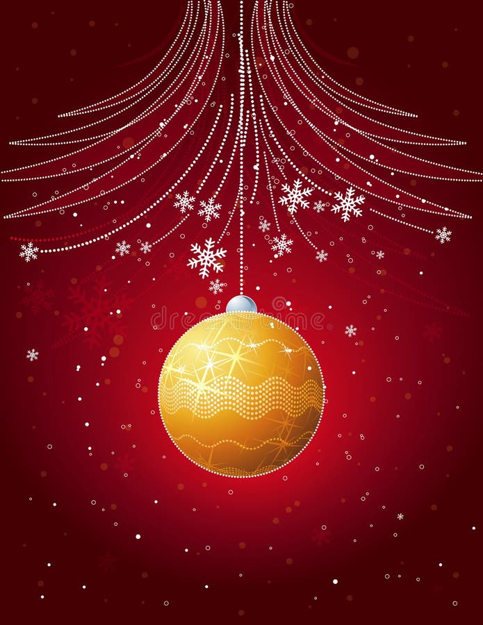 Red christmas card, vector il