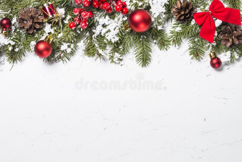 Red Christmas Decorations on White. Stock Image - Image of decor ...