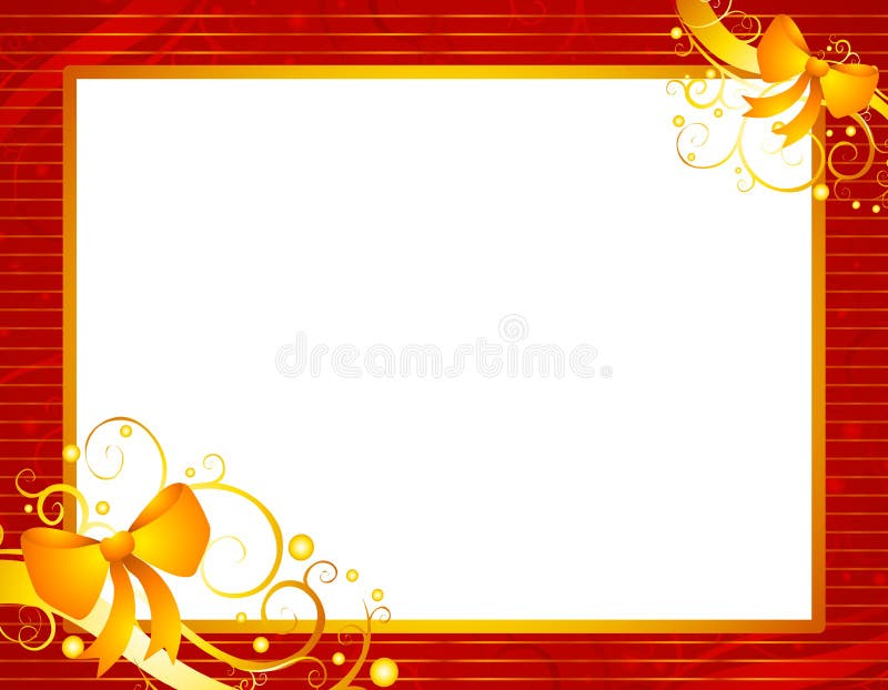 Red Christmas Frame With Gold