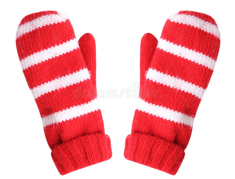 Red christmas gloves isolated.