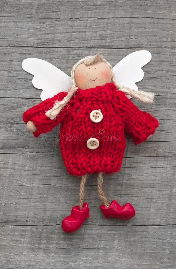 Red christmas or guardian angel - handmade - christmas decoration