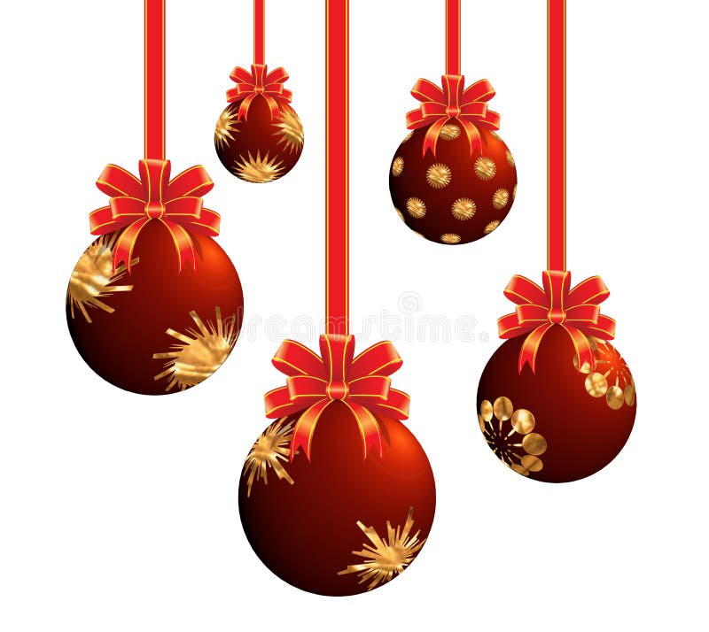 Red Christmas ornaments.