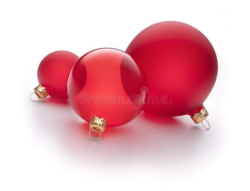 Red Christmas Ornaments Isolated