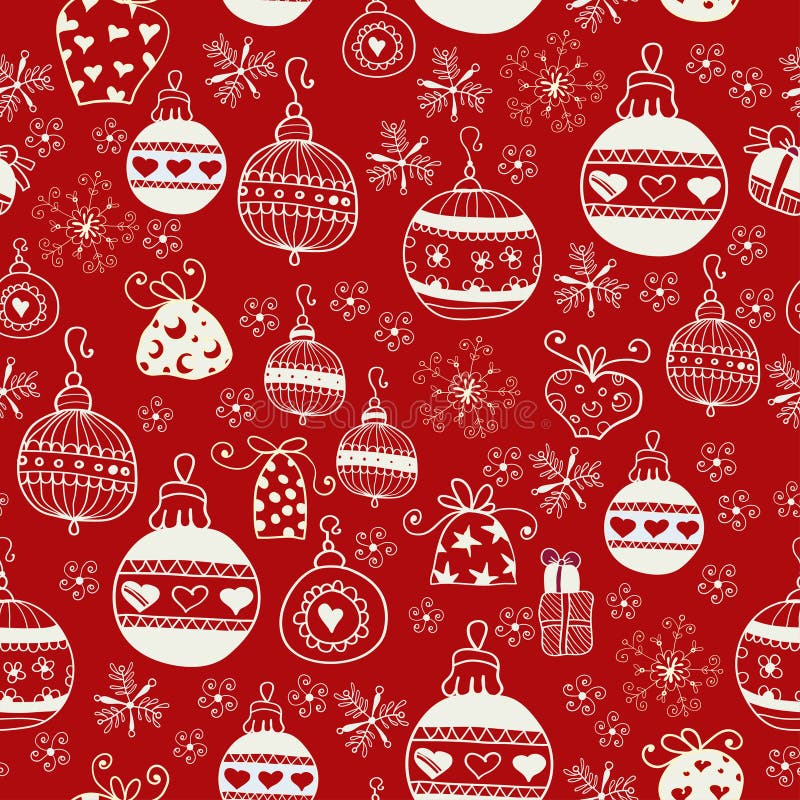 Red Christmas Seamless Pattern.