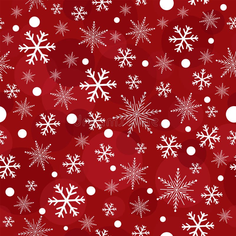 Red Christmas Snowflakes Seamless Pattern Stock Vector - Illustration ...