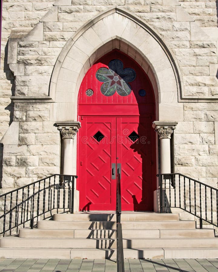 Red Church Door stock image. Image of devotion, faith, church - 339655