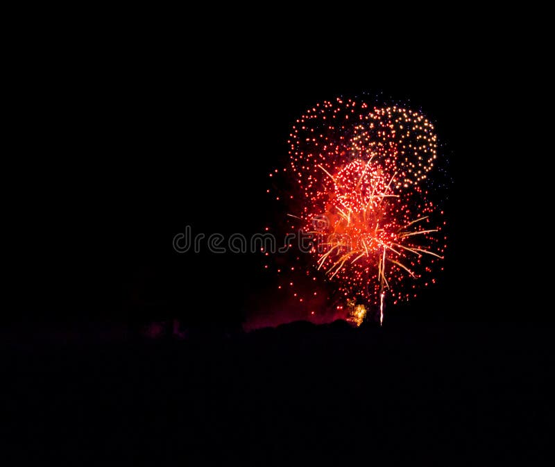 Red circles. Spectacular fireworks royalty free stock image Red circles. Spectacular fireworks royalty free stock image