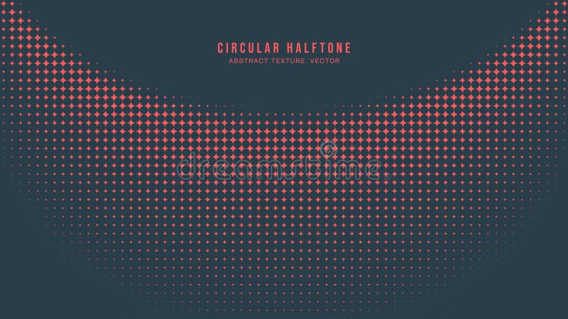 Red Circular Halftone Pattern Semi Circle Border Vector Abstract Background royalty free illustration