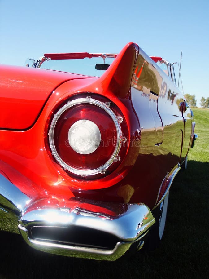 Red classic car tail lamp