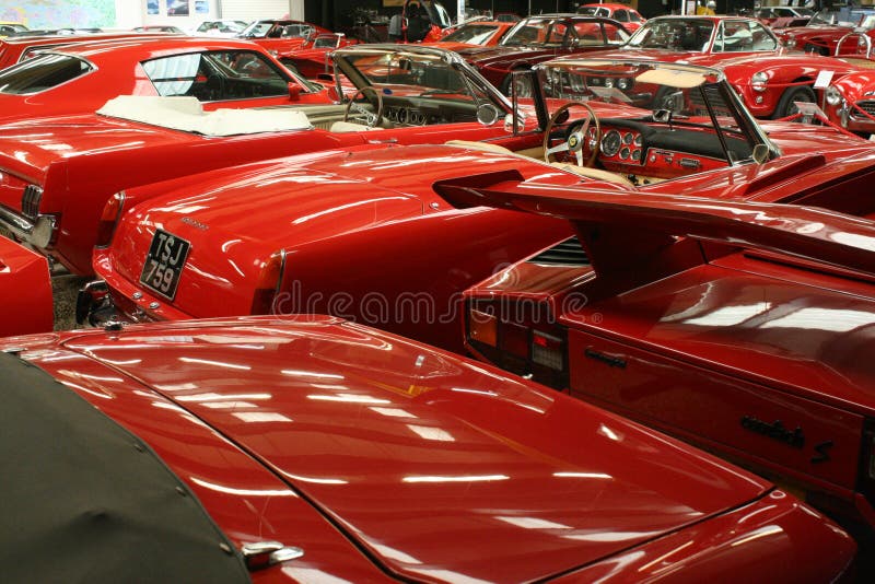 Red classic cars editorial stock image. Image of motor - 44079914