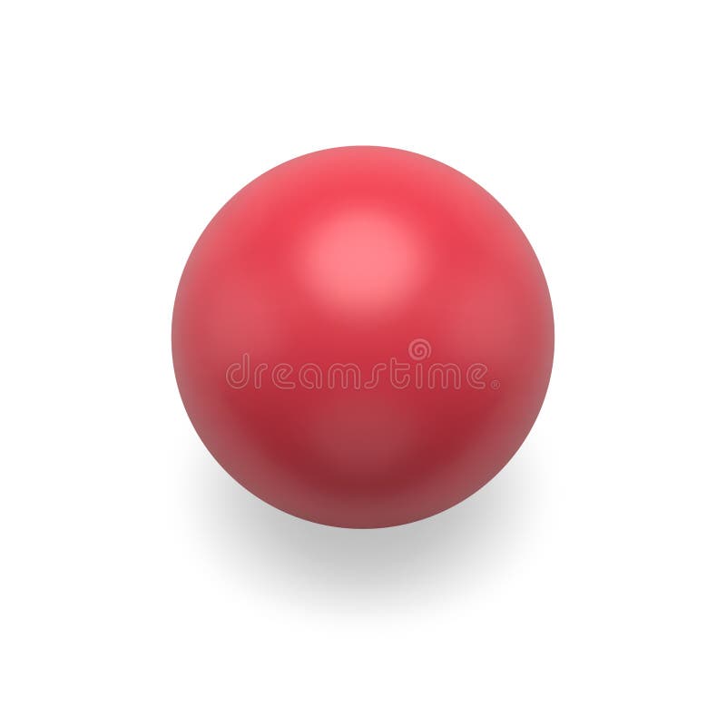 Red classic glossy realistic circle ball clear 3d template for balloon or globe design vector stock illustration