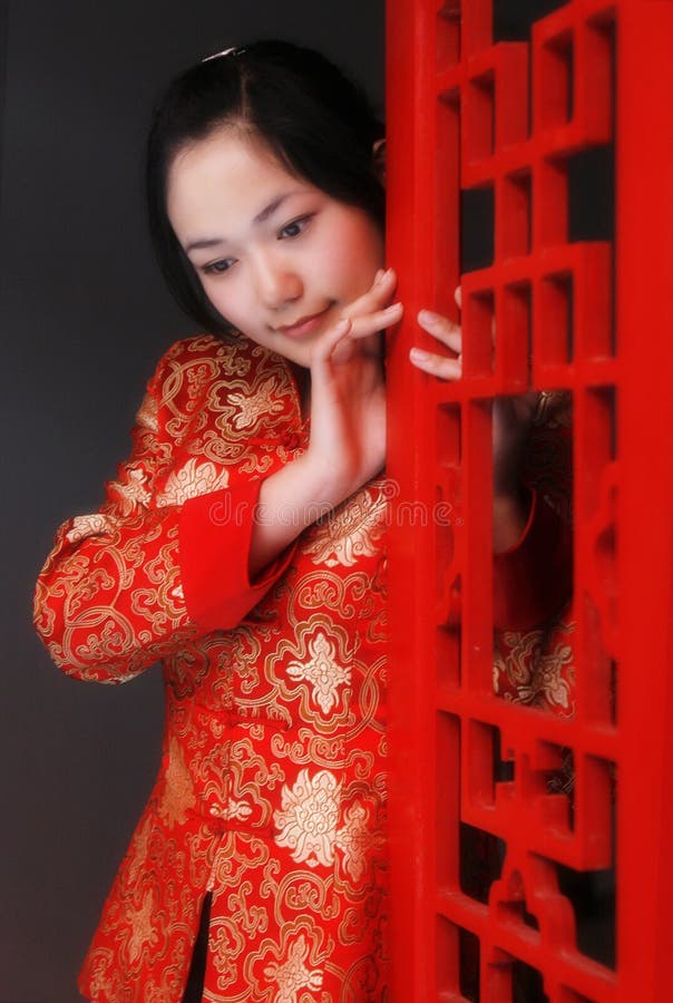 A red clothing girl of China