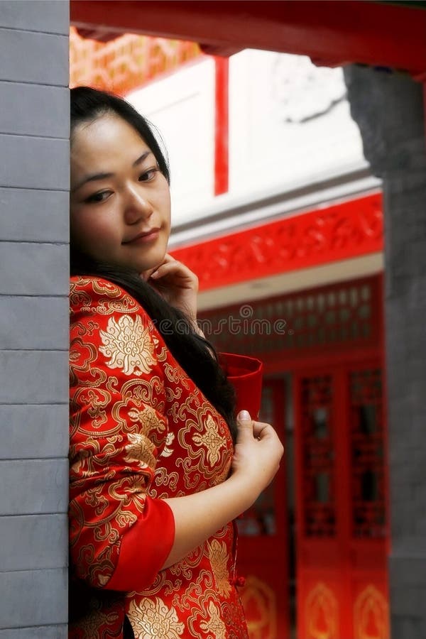 A red clothing girl of China