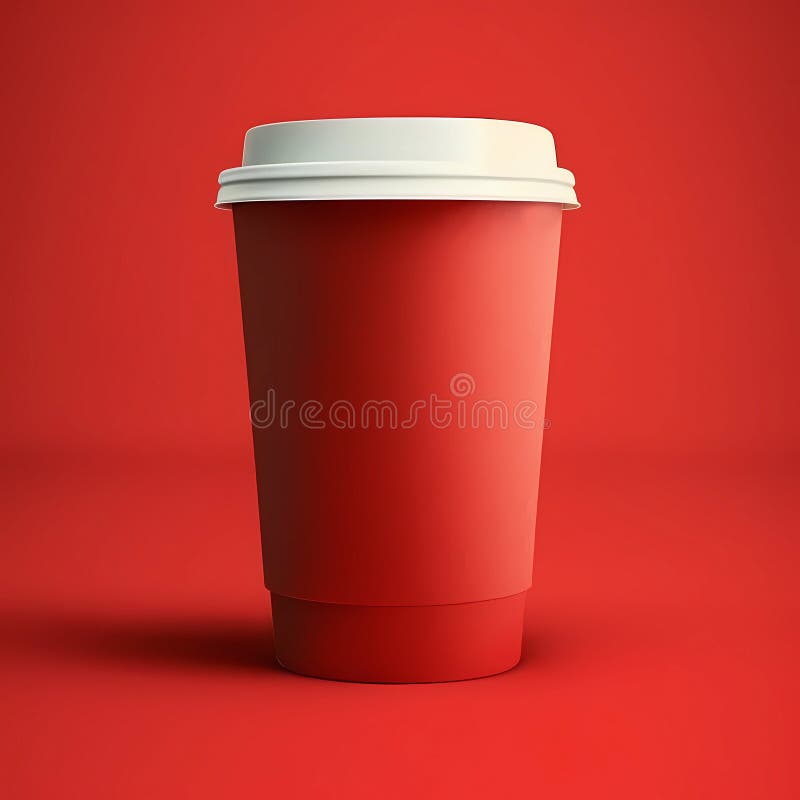 Red Coffee Cup Empty Mockup Stock Illustration - Illustration of ...