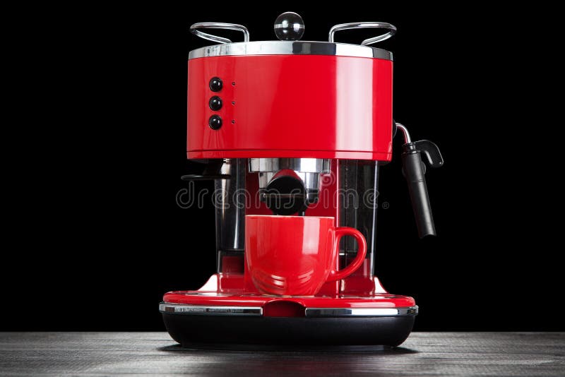 Red coffee machine stock photo. Image of caffeine, maker 57240622