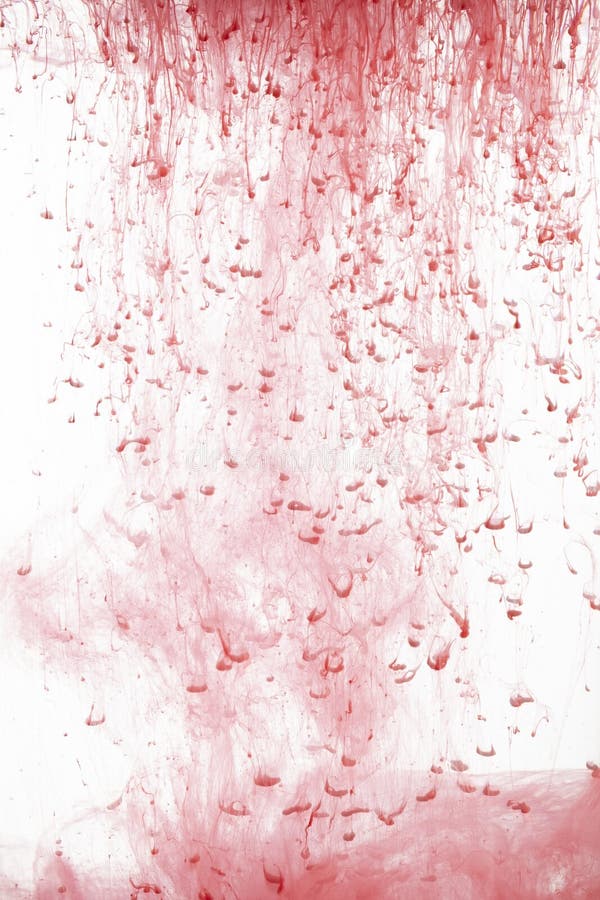 Red Color in Smoke Forms, Smooth Abstract Moving by Acrylic Paint Stock