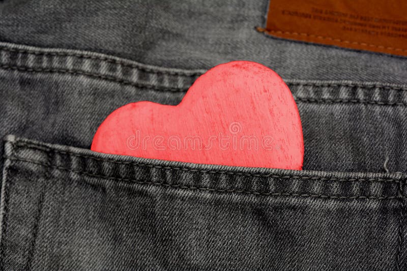 Heart in jeans pocket stock photo. Image of heart, denim 225932700