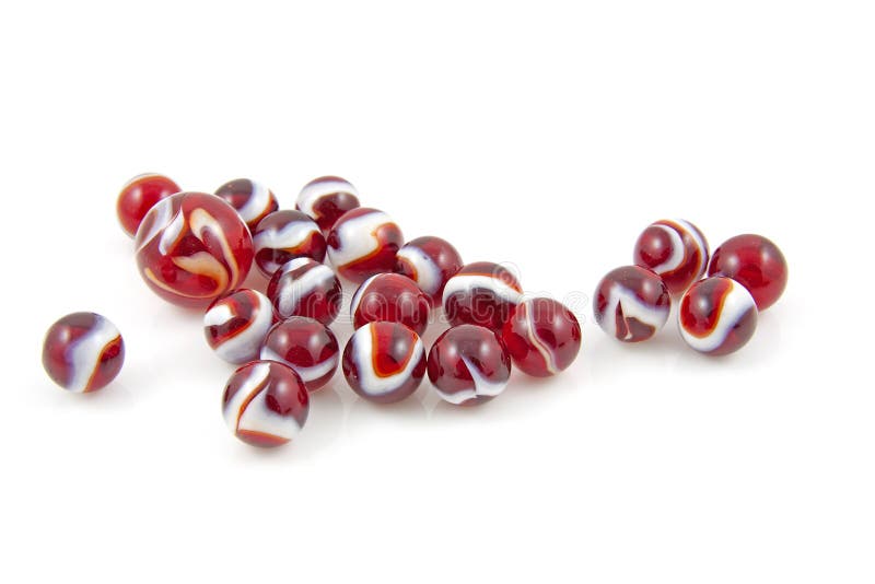 Red colored shoot marbles