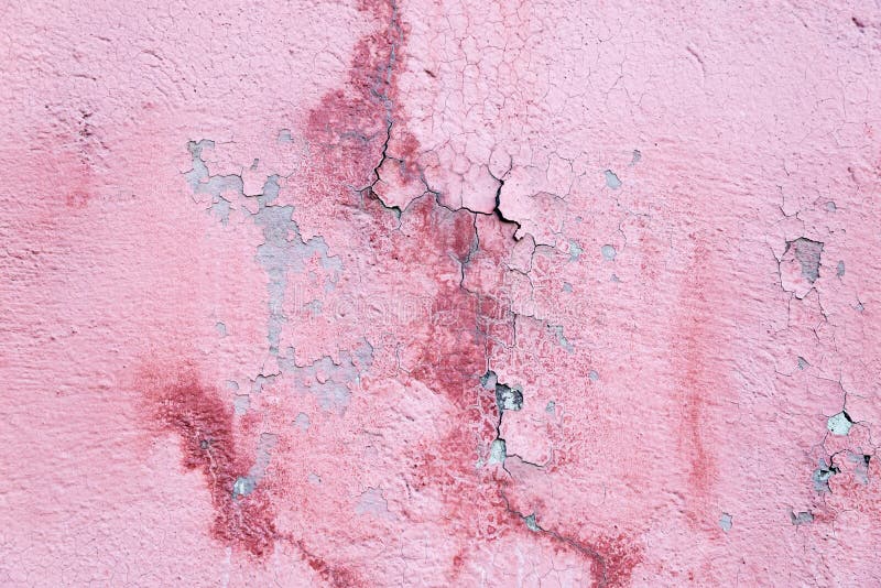 Red Concrete Wall with Cracks and Falling Off Paint, Texture Stock Image Image of aged