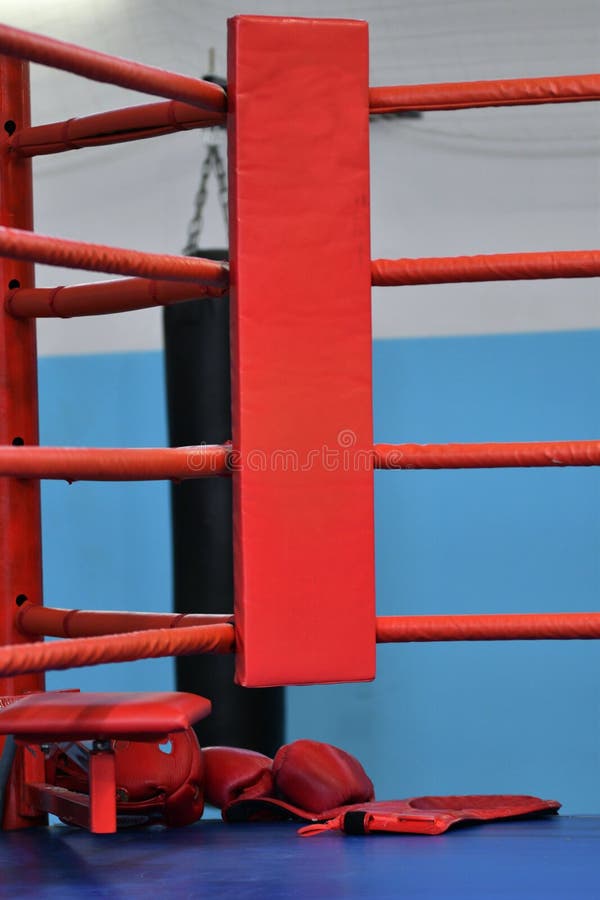 Red Corner of the Boxing Ring Stock Image Image of game, indoor